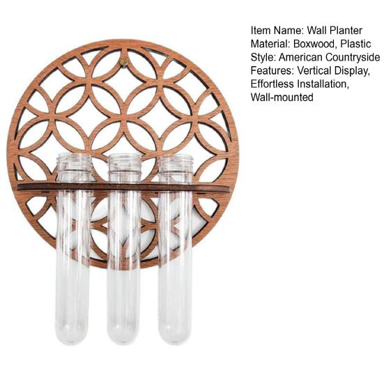 Yousheng Wall Planter for Indoors Clear Planters with Wooden Hollow Stand Plastic Test Tubes Vertical Propagation Station for Hydroponics Air Plants