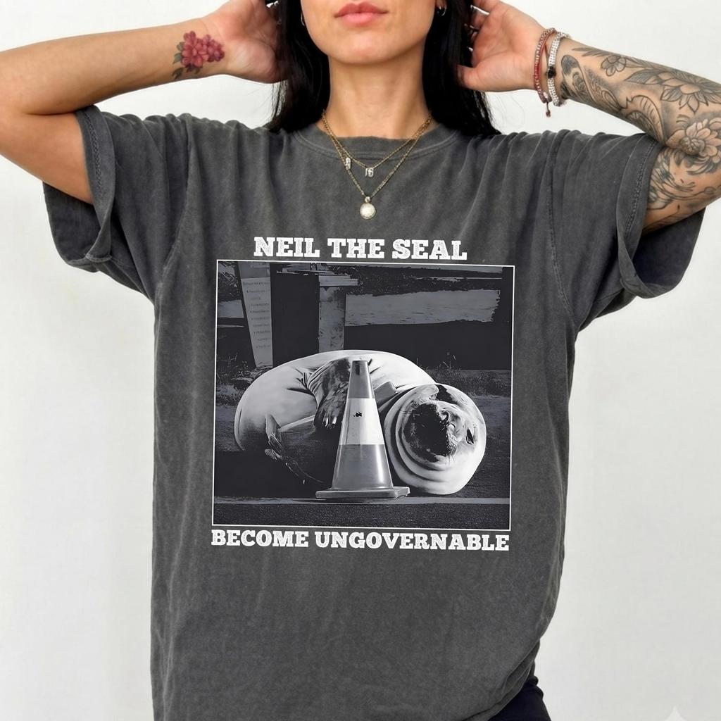 Vintage Neil The Seal Become Ungovernable Shirt, Vintage Coastal Animal Shirt, Funny Animal Meme T-Shirt, Retro Tasmania Seal Graphic Tee