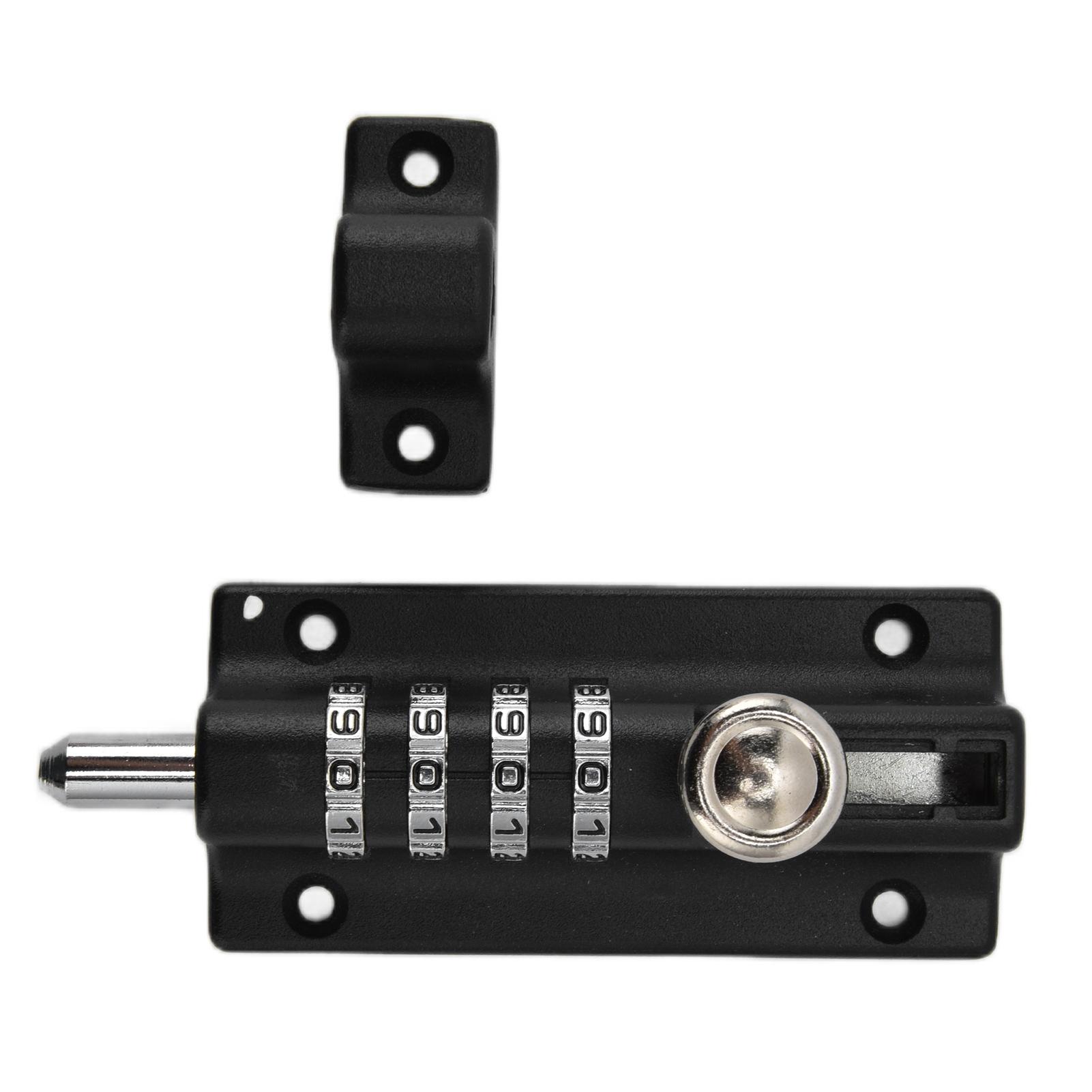 

Combination Locking Bolt Safe Password Durable Rust Resistant Coating 4 Digit Lock Bolt for Pool Gate Fence FarmBlack