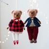 Bear Couple Ornament with Soft Plush Materials Gift for Bag Decoration Fashionable Animal Pendant Accessory