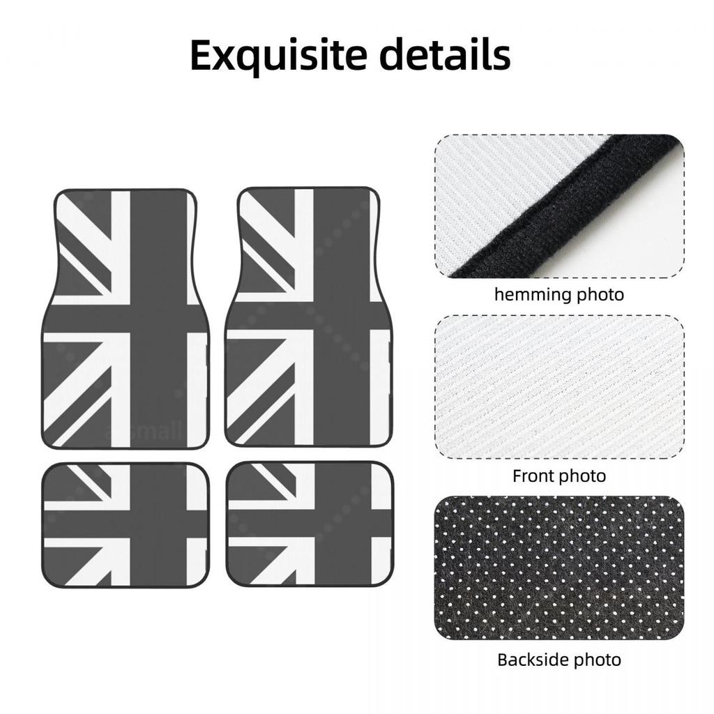 Tappetini Auto su Misura Set Anteriore e Posteriore Union Jack per Mini Cooper 2007-2023 R55 R56 R57 R60 R61 F54 F55 F56 F57 F60 Clu