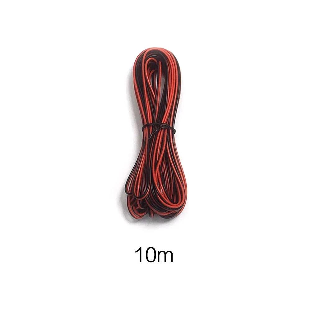 STONEGO 2-Pin LED Strip Extension Cable - 5m/10m/20m Lengths Red Black 22AWG for 3528/5050 Single Color LED Strips