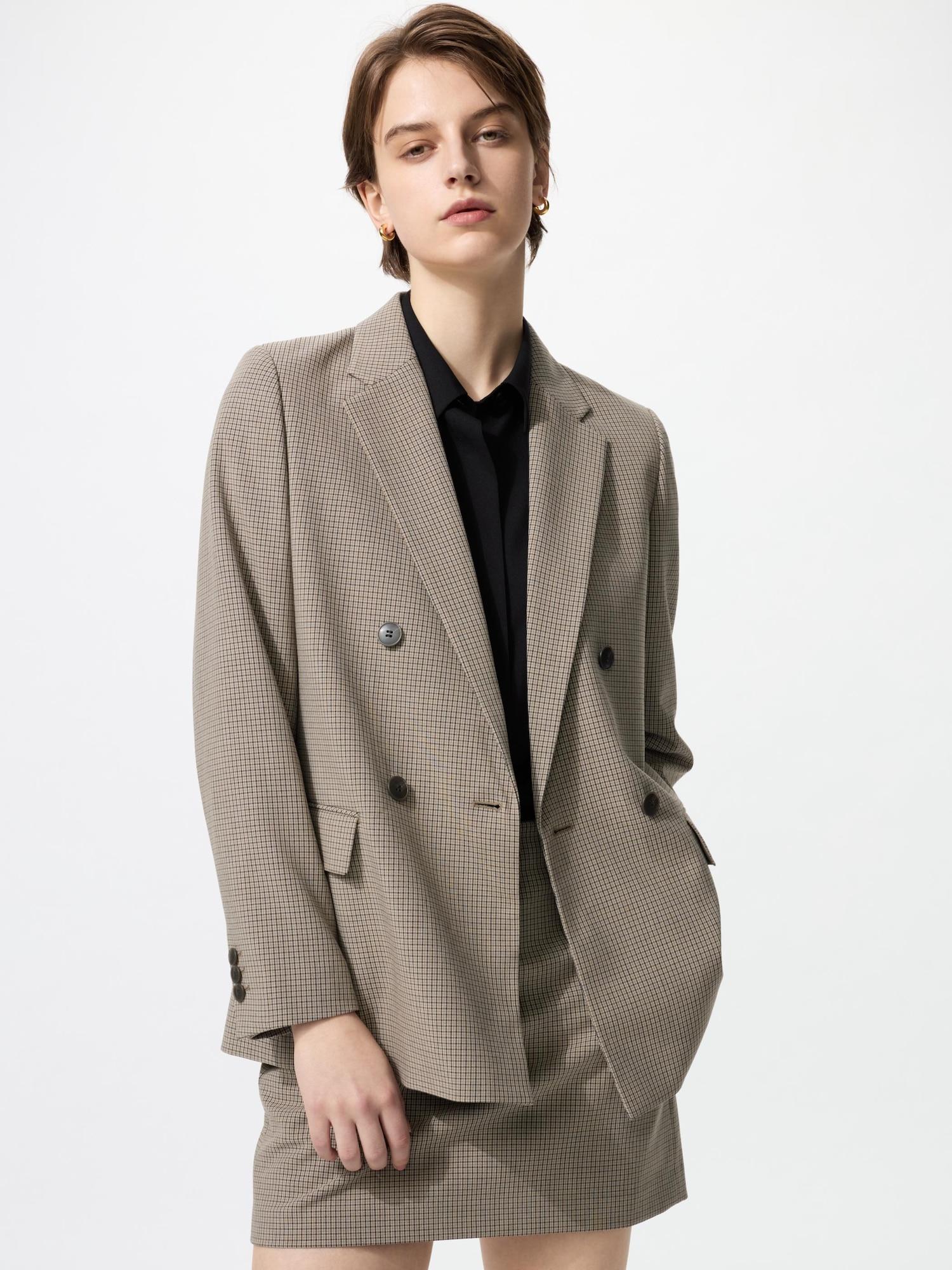 

Uniqlo Двубортный пиджак Можно составить комплект 35 BROWN/WOMEN XL