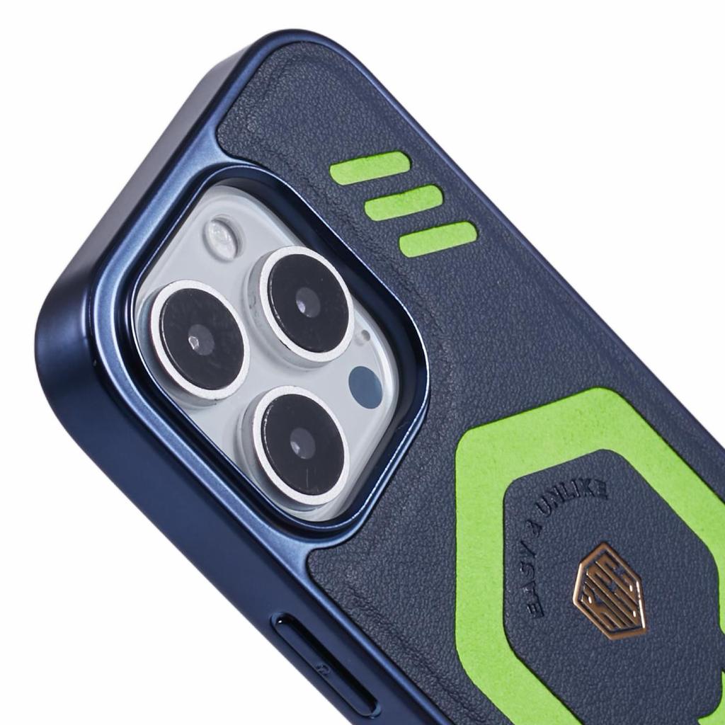 KIGC For iPhone 16 Pro Case Compatible with MagSafe Leather+PC+TPU Phone Cover