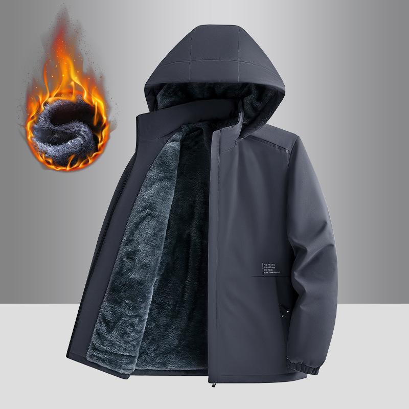 

Fleece Thickened Jacket Jacket Men s Autumn and Winter Pilot Cotton-padded Jacket Men s Windproof and Waterproof Jacket Mountaineering Suit 5XL