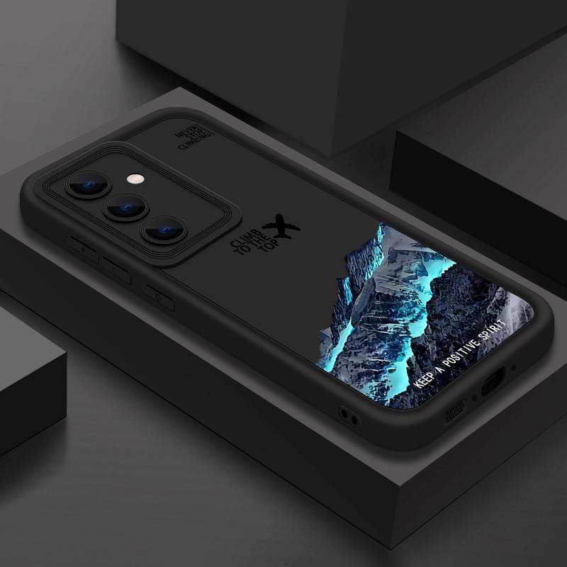 Plane Mountain Pattern TPU Matte Phone Case Shell For Samsung S25 S24 FE S23 Ultra A56 A36 A16 A15 A55 A35 A26 Soft Silicone Shockproof Bumper Cover