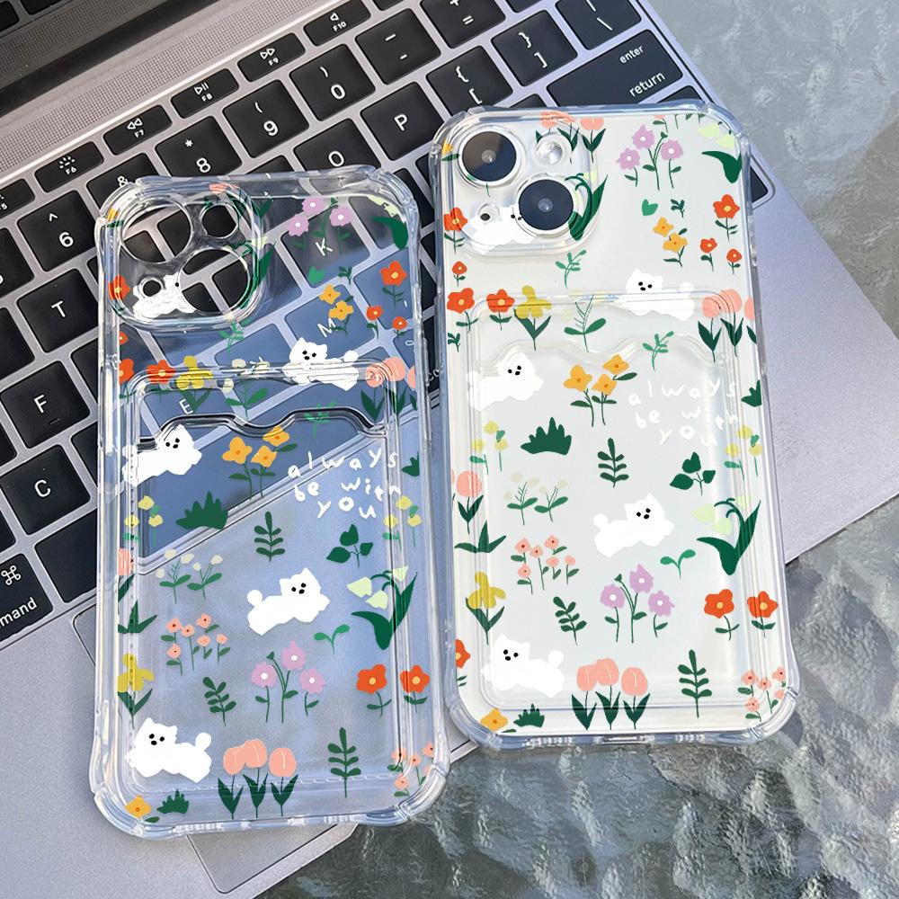 Card Phone Case for iPhone 11 13 XR 15 14 Pro Max iPhone 12 16 7 8 Plus XS Max Samsung S24 S23 A15 A55 A05 A54 Redmi 12 13C 13 9 Cartoon Protection
