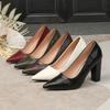 Scarpe da Donna con Tacco Alto Chunky a Blocco Sexy Décolleté a Punta Chiusa Slip-On Punta Acuta Scarpe per Lavoro Ufficio Matrimonio Festa Scarpe con Tacco Alto da Donna