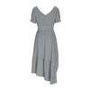 Vestido Casual Feminino de Moda com Bainha Assimétrica e Decote em V Profundo Colorido