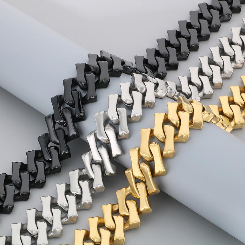 Titanium Steel Jewelry, Atmospheric Hip Hop 32Mm Thick Rhombus Cuban Chain Ladies Bracelet Boys Premium