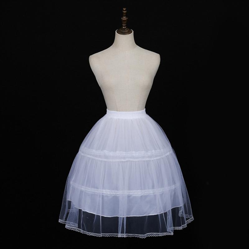 Petticoat Crinoline Short Half Slips Wedding Accessories 19.7 Inches White Hoop Skirt Vintage Underskirt for Women Girls