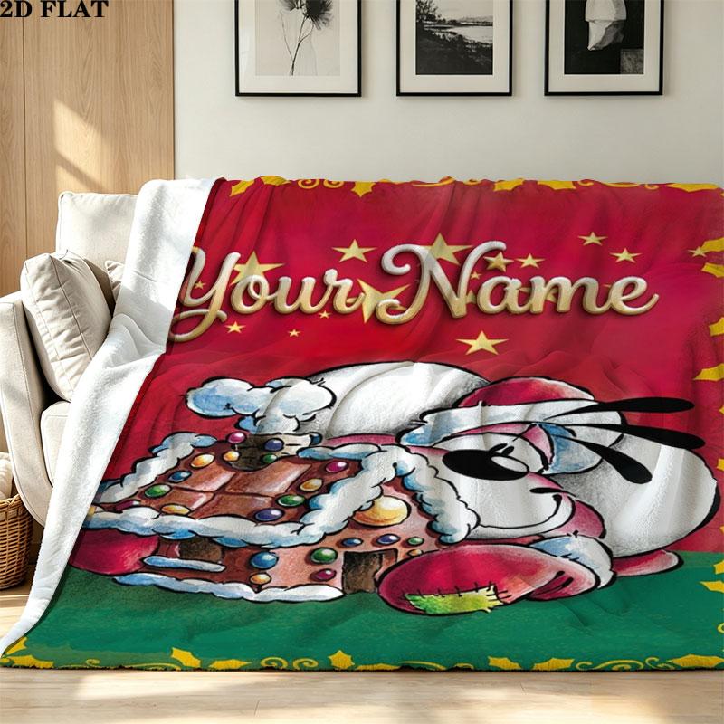 1PC Diddl Custom Name Patterned Flannel Blanket Suitable For All Seasons for Home Decor Warmth and Comfort Gifts Holiday Present