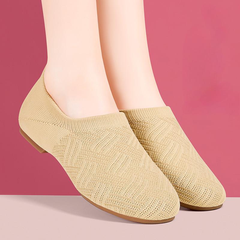 Women Dance Shoe Knitted Latin Teacher Shoes Girls Ballet Dance Shoe Training Shoes Rubber Sole Ballroom Jazz Shoes Sneakers