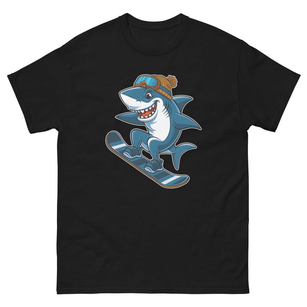 Shark Snowboarding Fun Cartoon Snowboarder Shirt T-Shirt