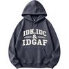 Unisex Printed Hooded Sweatshirt Long Sleeve Pullover Casual Top for Men and Women