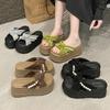 Mode Damen Schuhe Hausschuhe Plateau Pantoletten auf einem Keilabsatz 2025 Schuhe auf einem Keilabsatz Damen Pantoletten Outdoor Pantoffeln Pantoletten Plateau