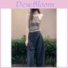 Wool Yarn Striped Sleeveless Tank Top For Women Summer Casual Fashion