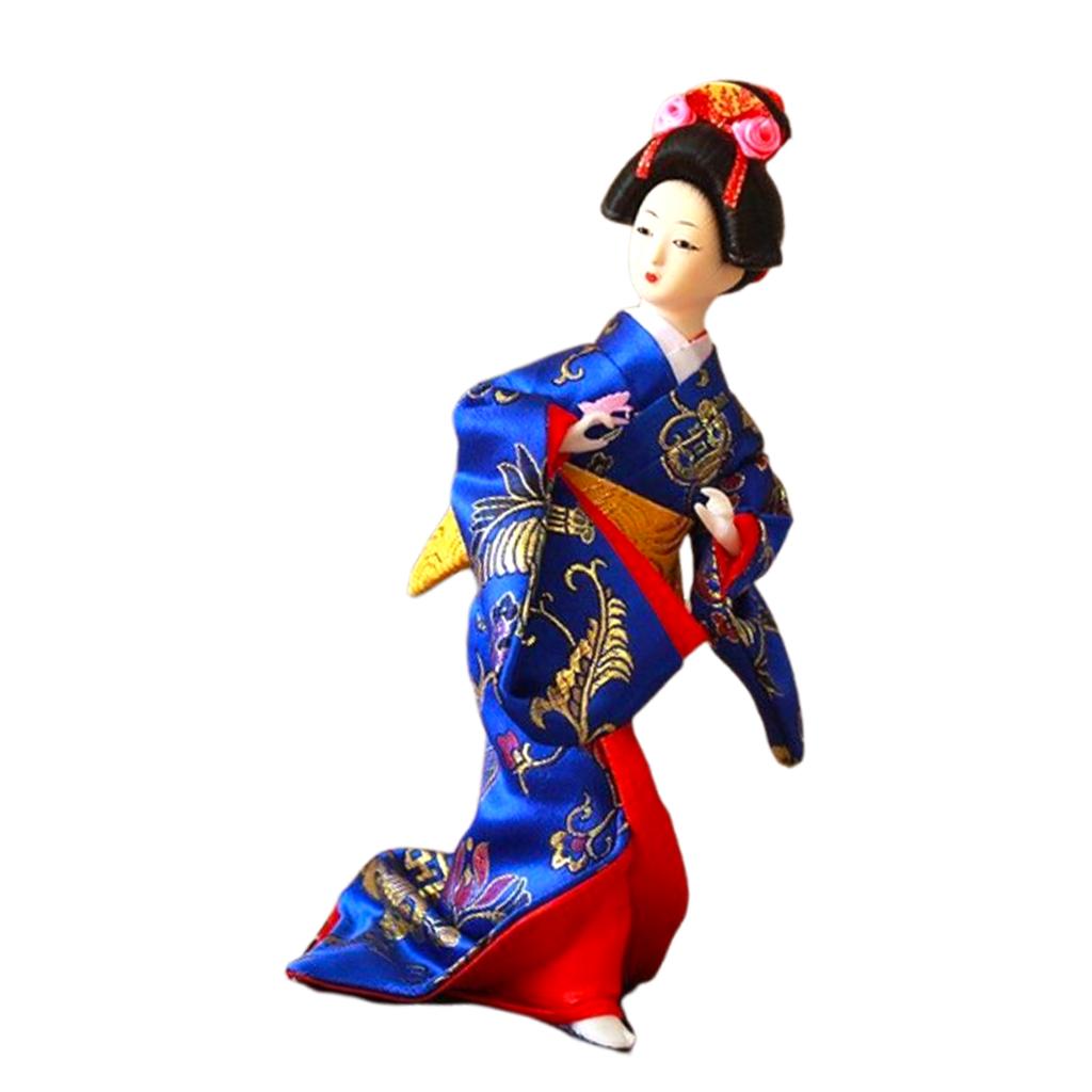 Handcrafts Geisha Kimono Dolls Tabletop Display Figurine Ornament for Japanese Themed Restaurants or Home Decors Gift