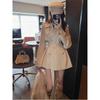 Womens Khaki Trench Coat With Notched Lapel Double Breasted Belted Waist Short Style 2026