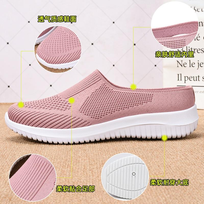 Shoes women's new large-size cloth shoes women's shoes breathable fly-woven shoes soft-soled casual mother shoes