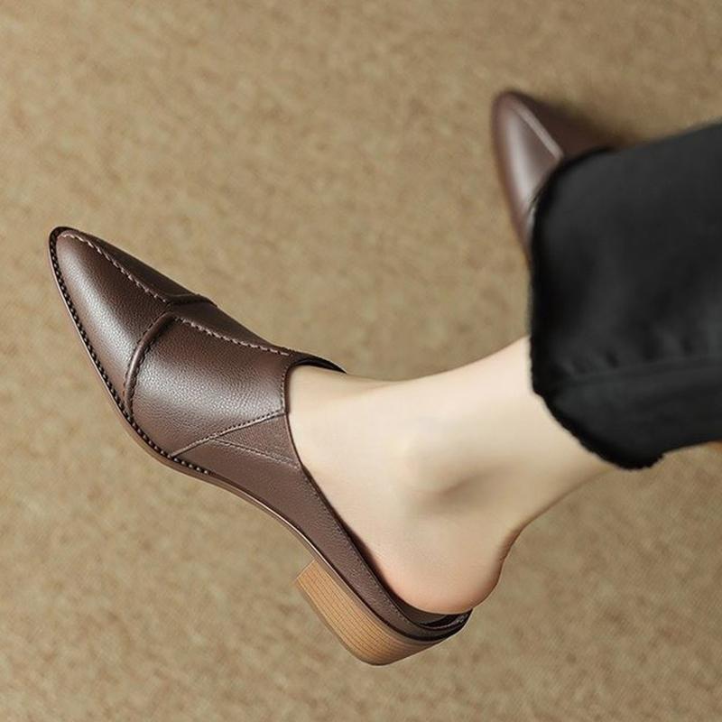 Women Slippers Chunky Mules Shoes Summer Mid Heels Sandals New Fashion Slingback Flip Flops Casual Shoes Dress Pumps Slides