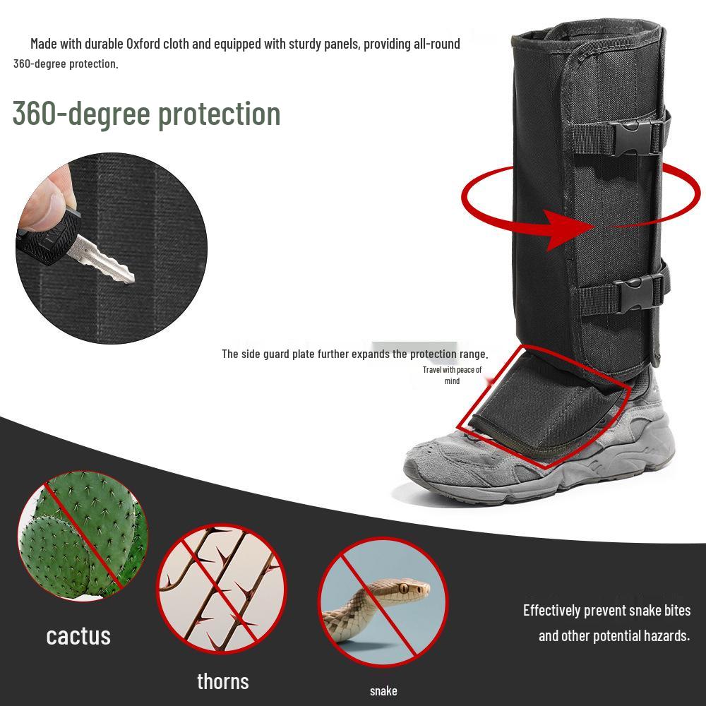 Waterproof Anti-Scratch Snake-Bite Resistant Outdoor Gaiters with Knee Pads for Hiking and Mountaineering
