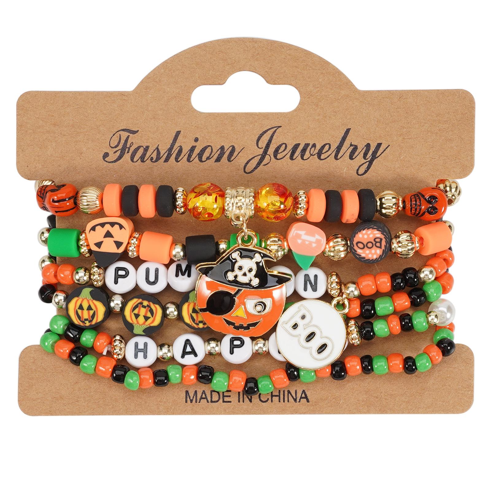 

Новый браслет на Хэллоуин Кукурузное зерно Пират Призрак Подвеска Мягкая керамическая бусина Вечеринка Праздник