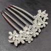 Luxuriöser Strass-Blumen-Haarkamm-Clip für Damen Mode Metall U-förmige Haarnadel Haarstab Braut Hochzeitsschmuck Accessoires