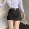 Spicy Girl Academy Style High Waist Gray A-line Mini Skirt - Summer 2025 Collection