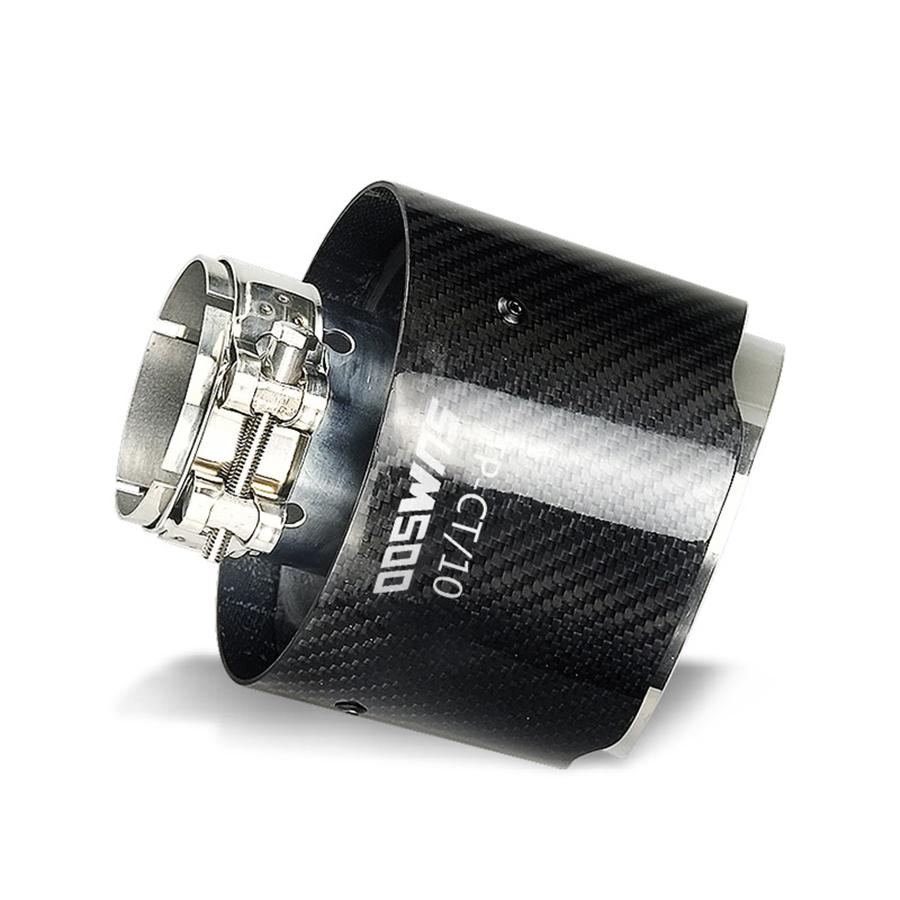 1pcs Car Carbon Fiber Exhaust Tip Muffler Pipe Universal Pipes Tail 63mm 2.5"Inlet 127mm 5"Outlet