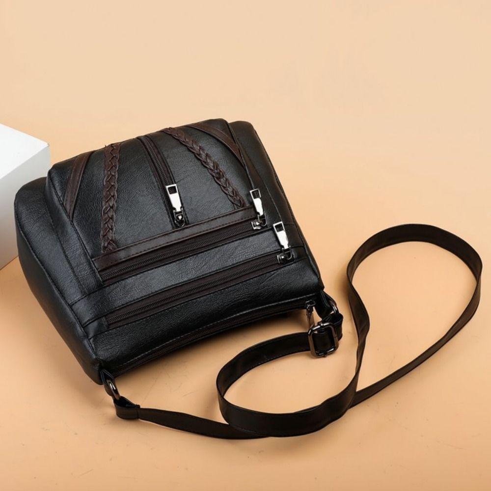 Large Capacity Crossbody Handbag PU Leather Messenger Bag Women PU Shoulder Bag Phone Purse