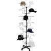 7-Tier Metal Hat, Clothing, and Jewelry Display Rack, Floor-Standing, Rotating and Adjustable, Multi-Layer Storage for 35 Hats
