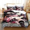 Anime Demon Slayer Nezuko Sängkläder Set Påslakan Sängset Täcke Örngott Täcke king Queen Size Pojkar Vuxen
