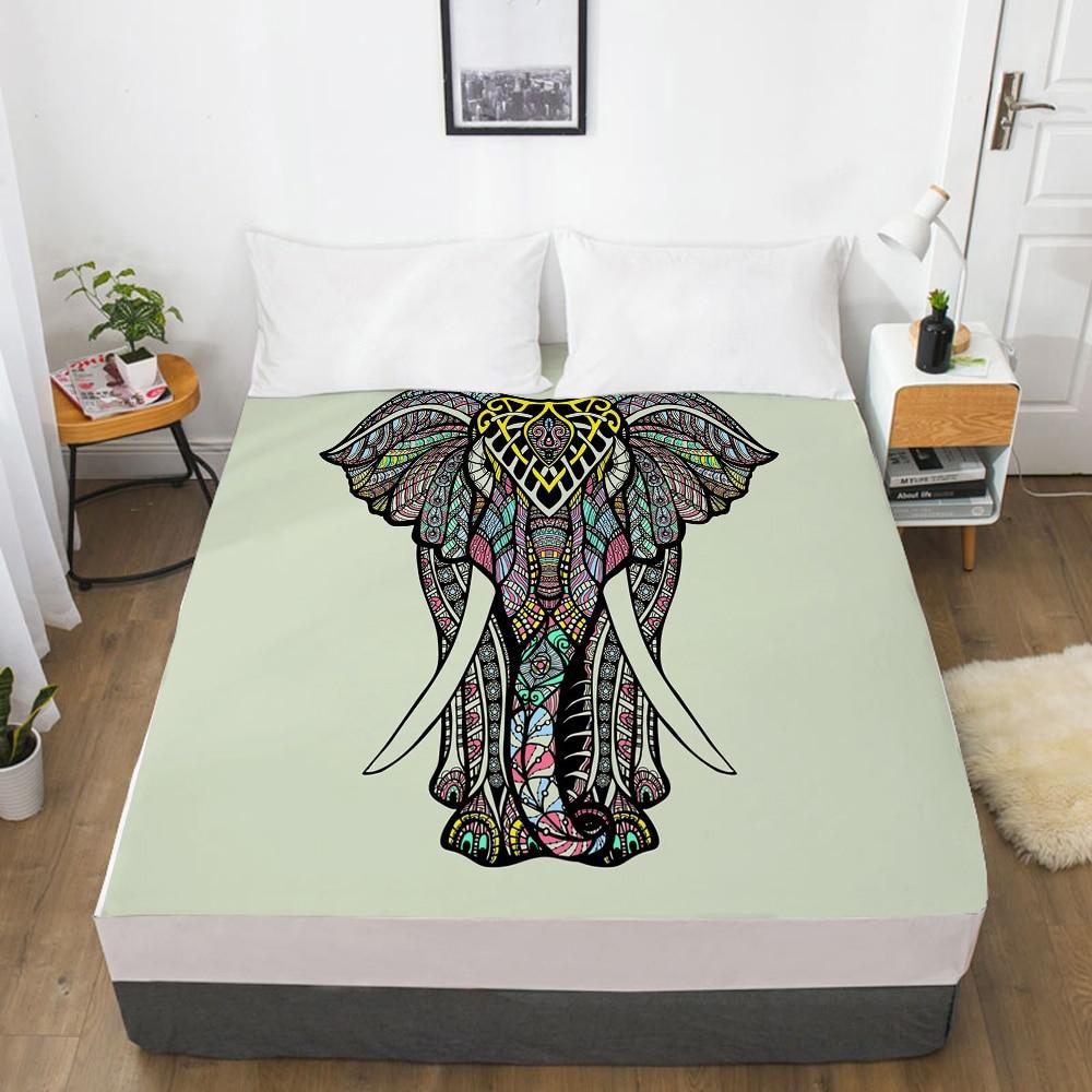 Customize Fitted Sheets Mattress Cover With Elastic Band 3D Bedsheet Linens 90x200 150x200 Bed Sheet Bedding Bohemia