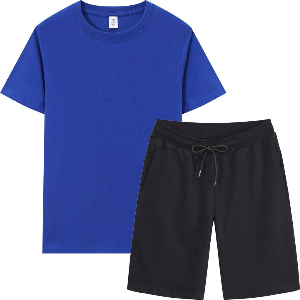 Men's Summer Sports Casual T-Shirt & Shorts Set - Breathable, Loose Fit, Short-Sleeved, Round Neck