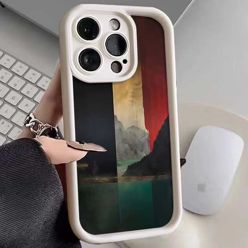 Oil Painting Landscape Suitable for Iphone16pro Mobile Phone Case Apple 15 Japan and Korea 14 Personality 13promax New 12x