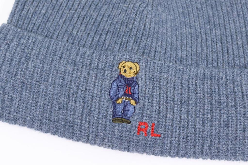 (Polo Ralph Lauren) Herren- und Damen-Polo-Bär-Bestickte Acryl-Nylon-Woll-Strickmütze 01080138-402 [Gebraucht]