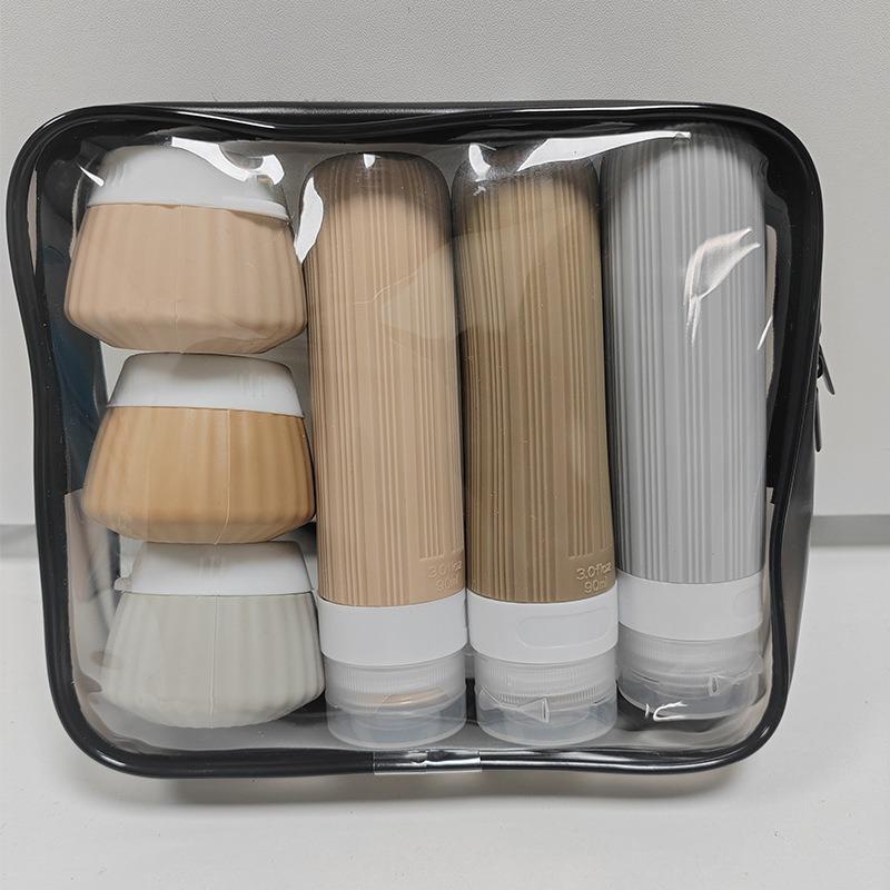 6/8/18in1 Leakproof Silicone Travel Bottle Set Multi Piece Refillable Toiletry Container Outdoor Trip Cosmetic Liquid StorageKit