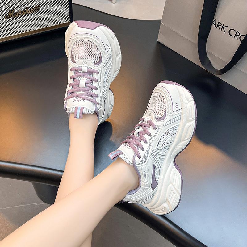 Thick-soled small man height increase versatile dad shoes 2025 new shoes women's popular soft-soled not tired feet sports women's shoes