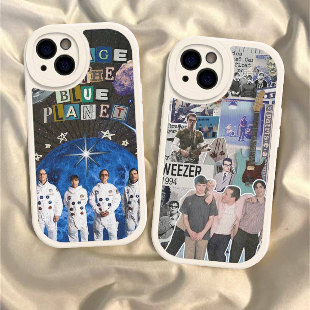 Rock W-Weezer Kapela Pouzdro na telefon Pro IPhone 16 15 14 13 12 11 Pro Max Plus Měkký kožený kryt