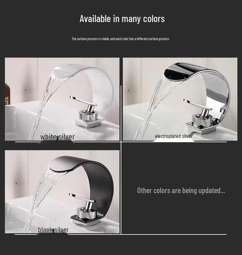 Luxury Brass Hot & Cold Waterfall Faucet for Bathroom Washbasins
