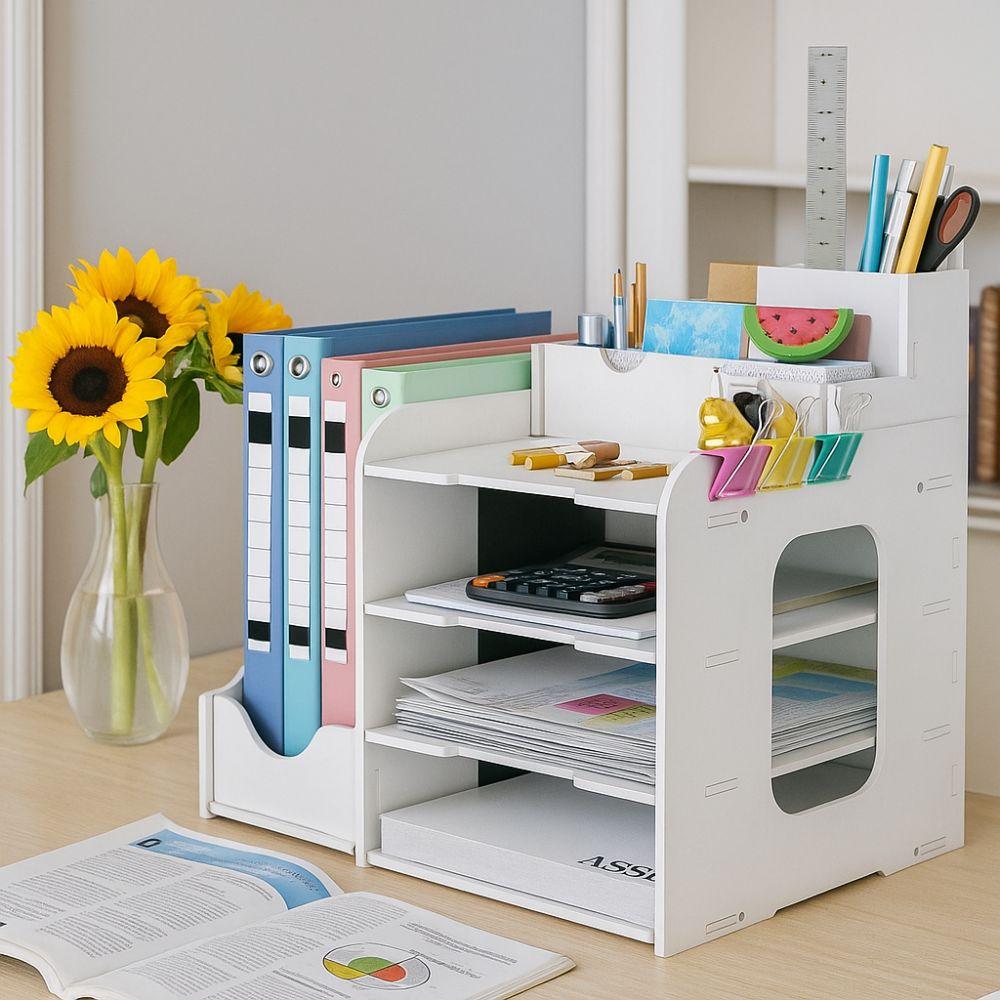 Space Saving Desktop Organizer Thickened File Holder Office Storage Rack File Storage Rack  Office