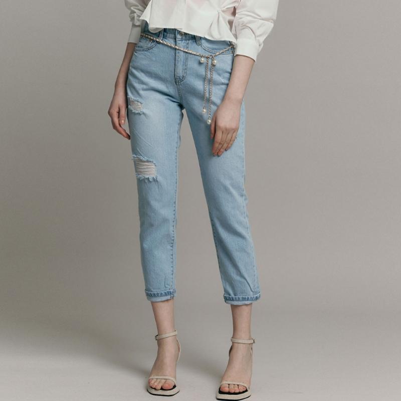 Maxza Distressed Light Blue Denim Baggie Pants Zc05ql400on
