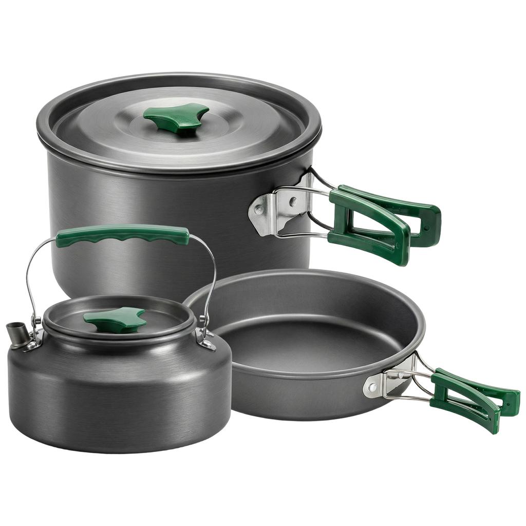 Camping Cookware Set, 11-Piece, Grey