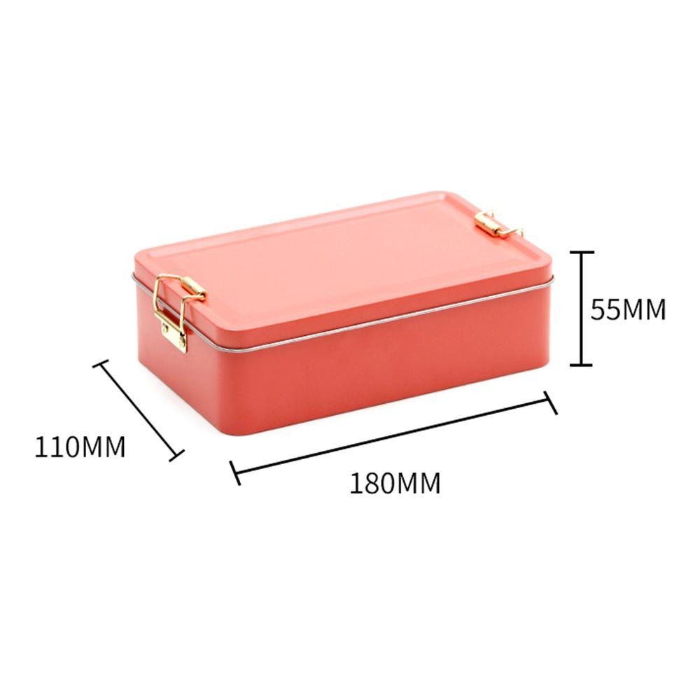 New With Lid Tinplate Box Rectangular Shape Multi Color Metal Storage Box Buckle High Quality Candy Box Kitchen Organization
