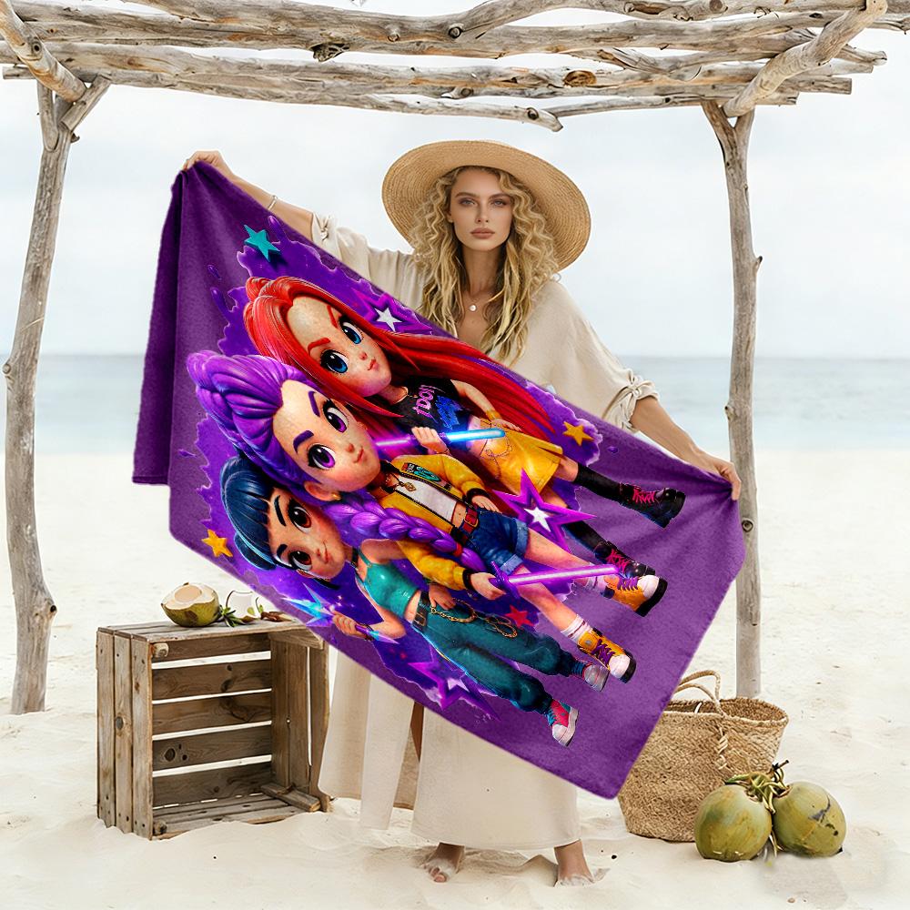 Virtual Fashion Show Beach Towel Quick-Dry Soft Microfiber Comfortable Lightweight Suitable for Swimming, Gym, Camping, Yoga Vacation