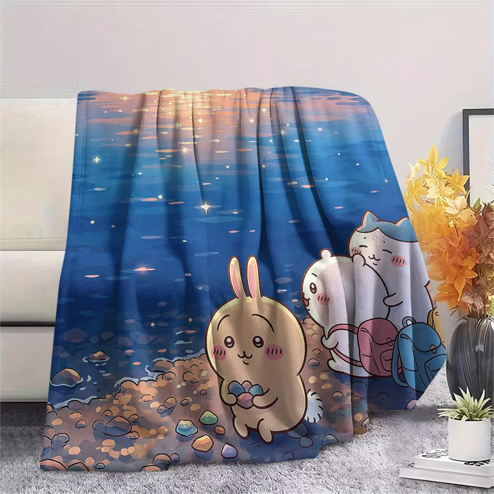 Chiikawa Flannel Blanket, High quality Comfortable for All Seasons, Home Decor, Warmth and Comfort