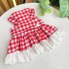 Soft Pet Summer Clothes Fashion Pet Dresses Pet Supplies Cat Plaid Skirt  Small Animal