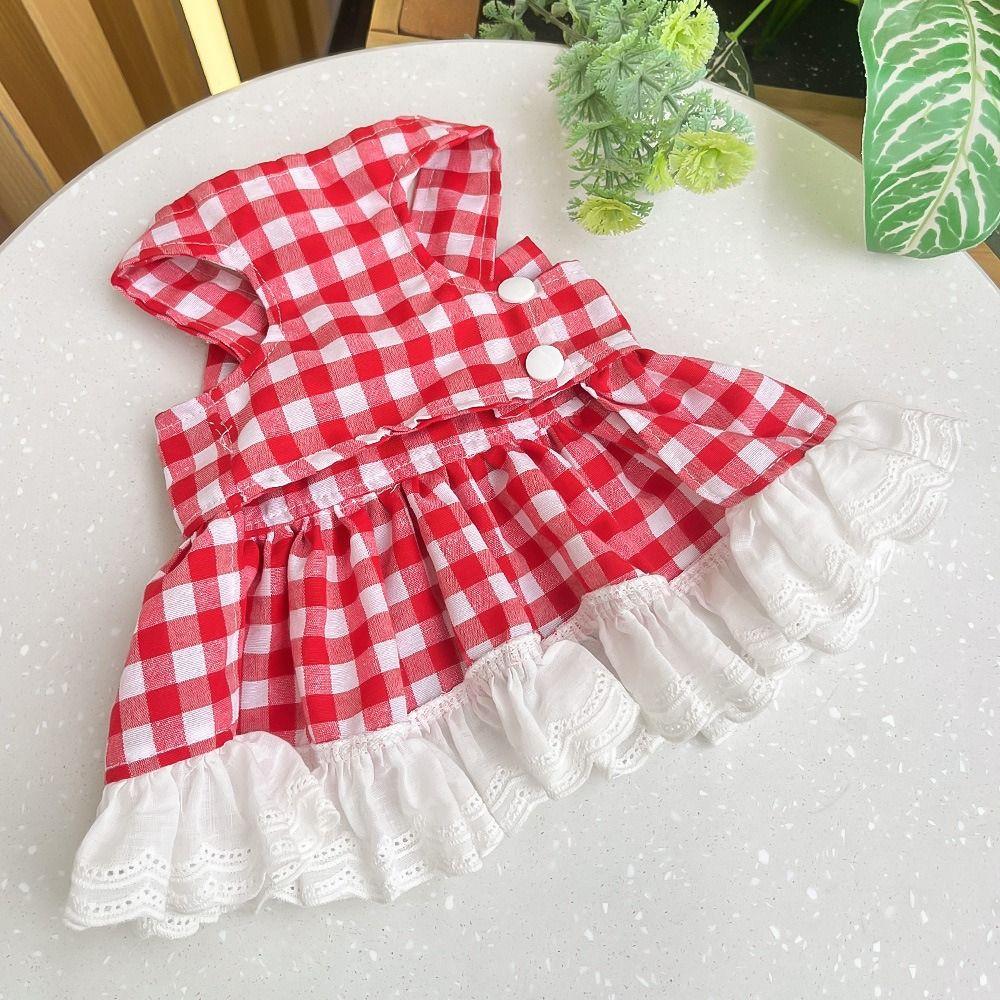 Soft Pet Summer Clothes Fashion Pet Dresses Pet Supplies Cat Plaid Skirt Small Animal