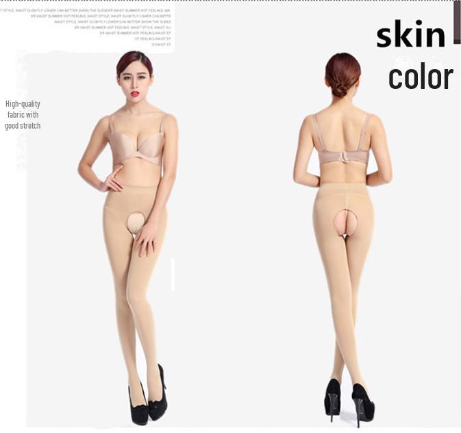 Spring and Summer Thin Velvet Leggings for Women with Anti-snagging Design, Easy To Take Off, Sexy Open-crotch Style.